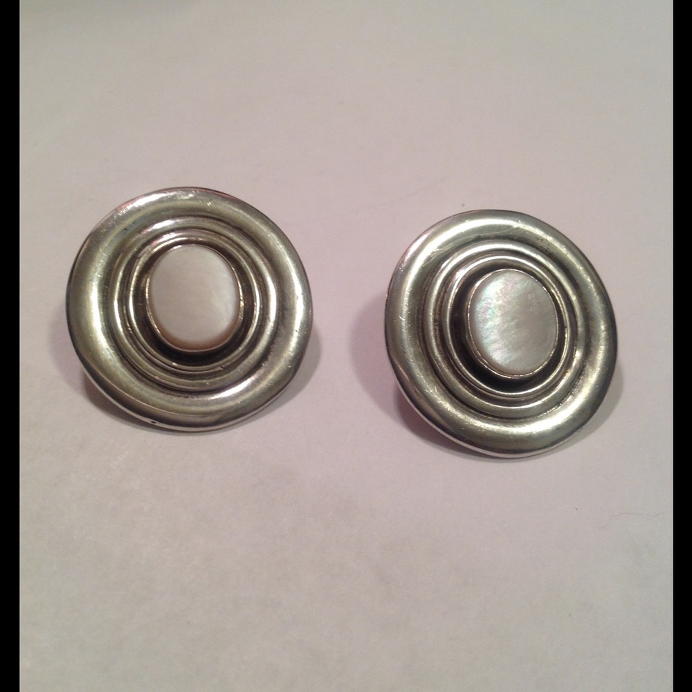 Vintage Sterling Mother of Pearl Earrings